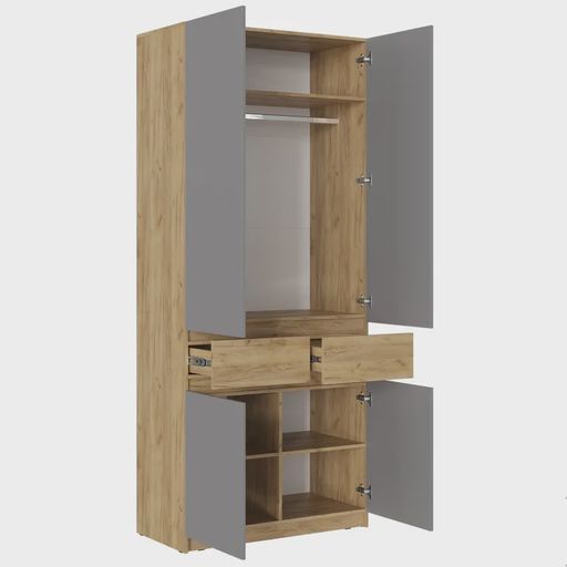 Двухстворчатый шкаф «Бостон ШК-001», серый